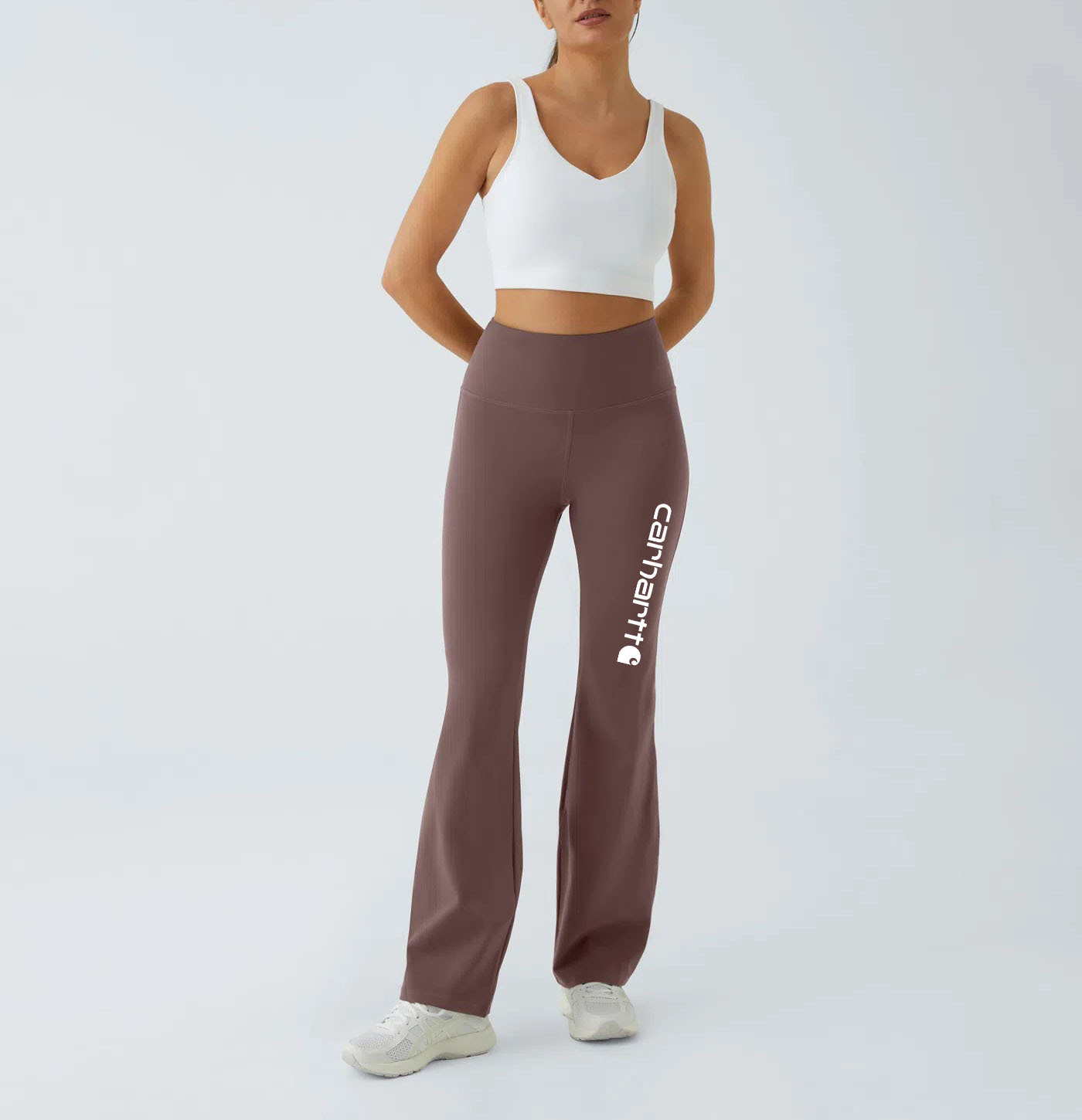 Cozy athleisure soft nude tone high-rise leggings