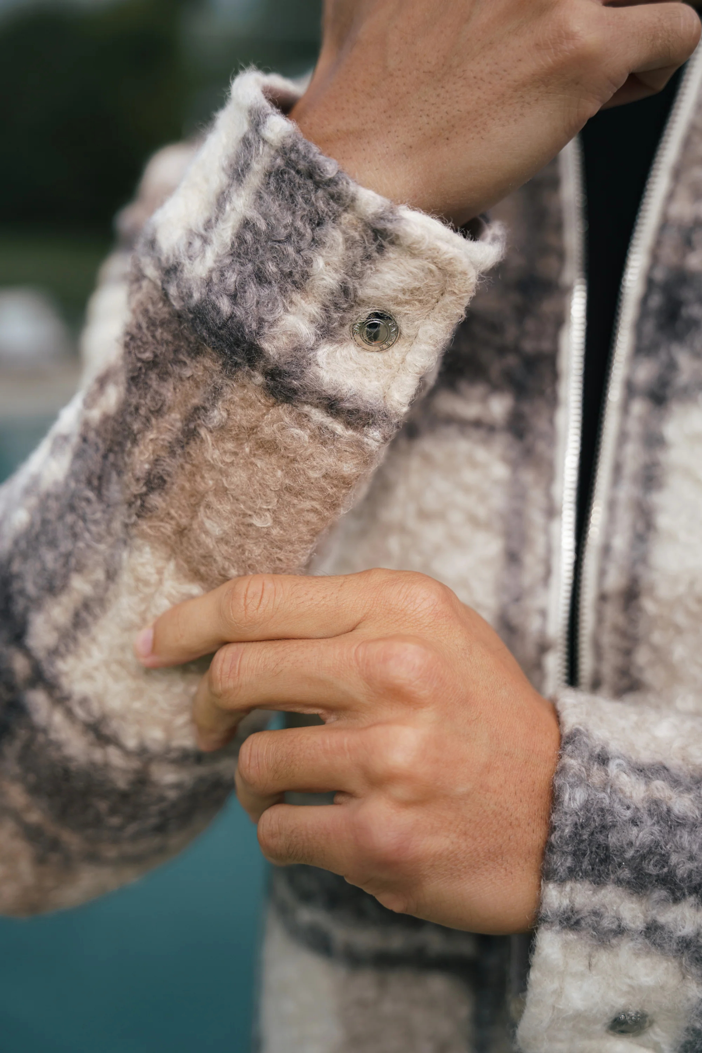 Casual Teddy Fleece Check Pattern Soft Heavy Overshirt