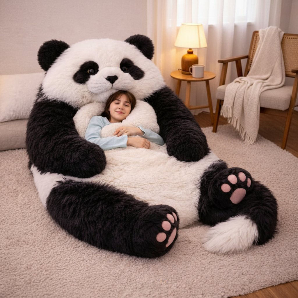 Playful Oversized Land Animal Character Warm Fleece Wearable Sleeping Bag