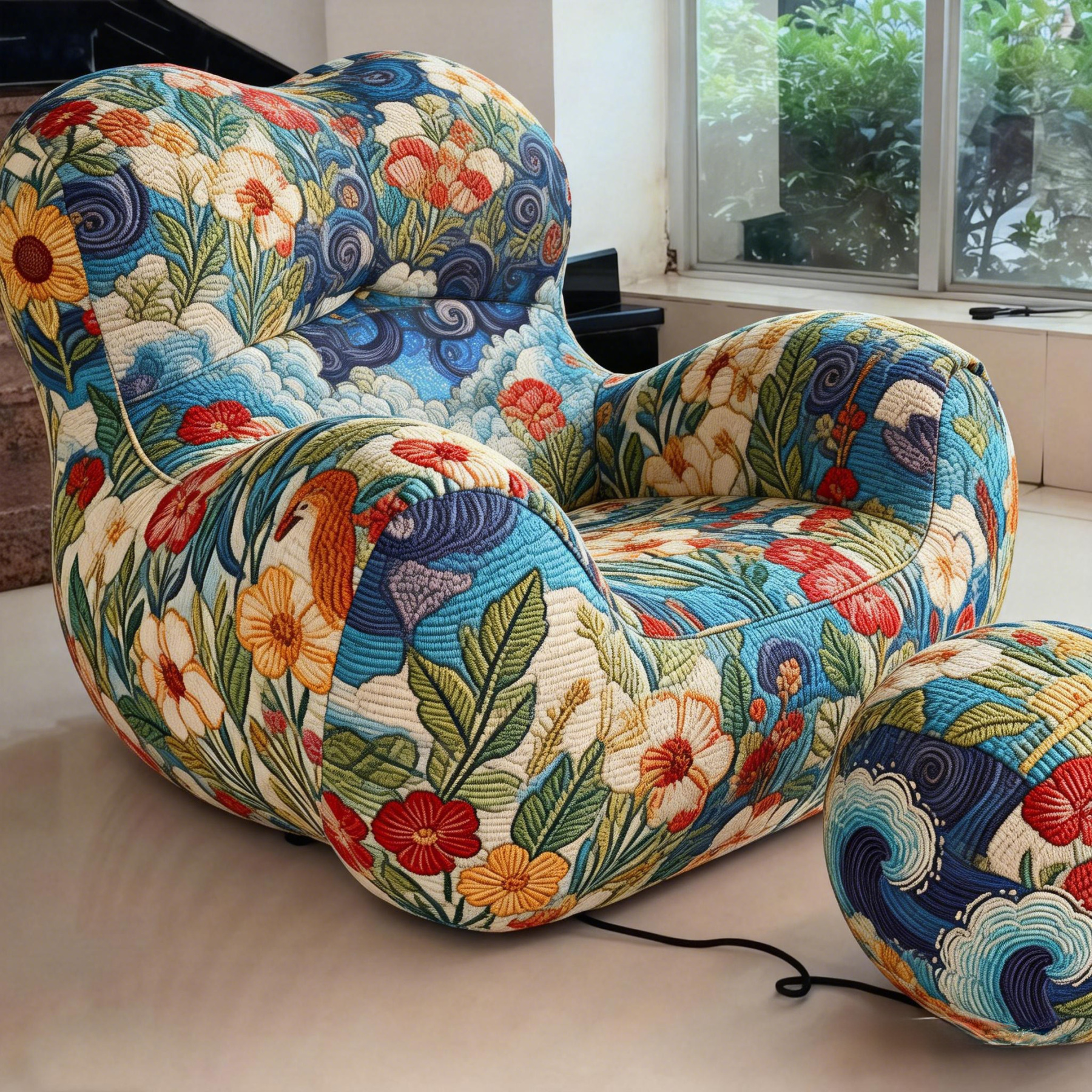 【First Encounter with the Forest】 Italian single-person sofa chair: Bohemian vintage print - Slow Life Single Chair