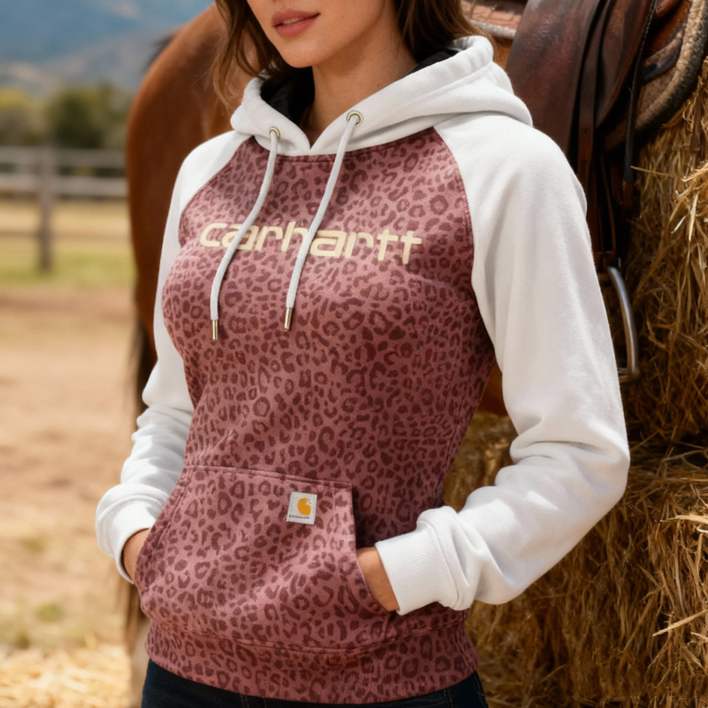 Casual Color-Block Pullover Fleece texture Hoodie