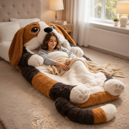 Playful Oversized Land Animal Character Warm Fleece Wearable Sleeping Bag