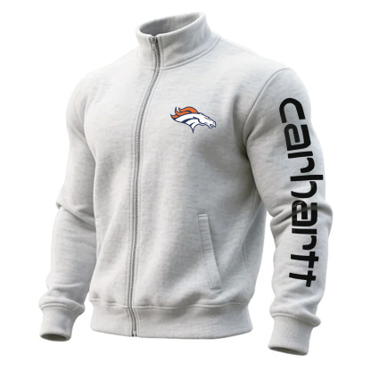 Denver Broncos Comfortable Full Zip Stand Collar Sweatshirt Cardigan Jacket