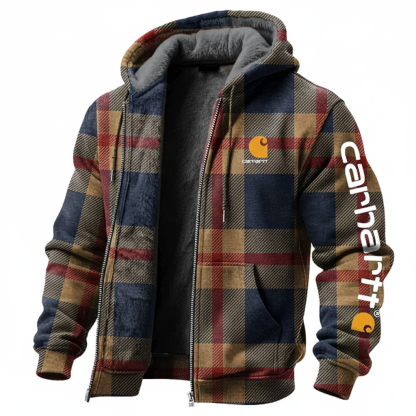 Retro Brushed Multi-Color Plaid Fleece Jacket