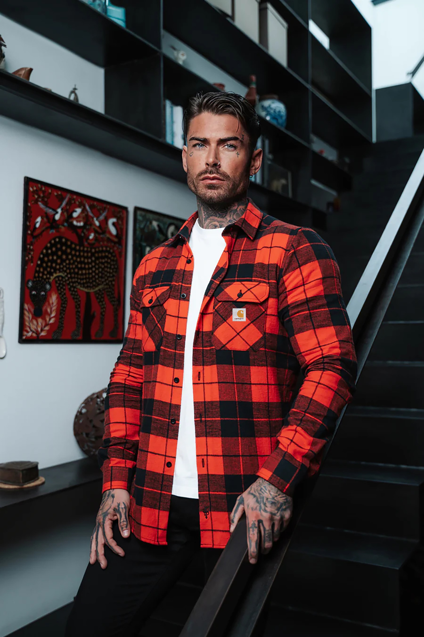 Workwear Classic Buffalo Check Heavy Flannel Button-Up Shirt