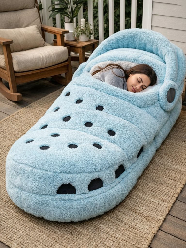 Playful Oversized Shoes Character Warm Fleece Wearable Sleeping Bag