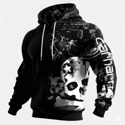 Premium self-designed casual hoodies classic pattern hooded sweatshirt