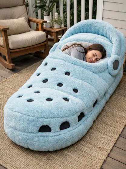 Playful Oversized Shoes Character Warm Fleece Wearable Sleeping Bag