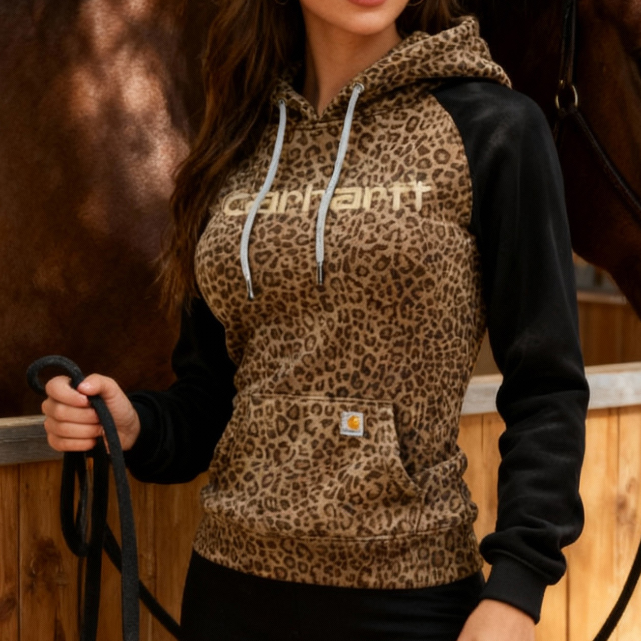 Comfort Casual Color-Block Pullover Fleece texture Hoodie