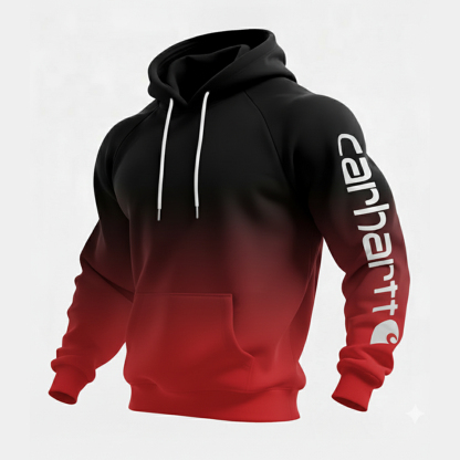 Streetwear Fire Gradient Ombre Pullover Hoodie