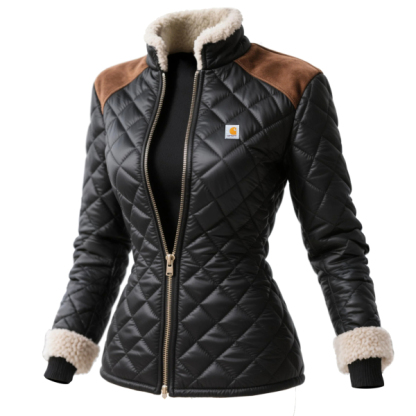Women's Retro Wool Stand Collar Jacket Thickened Cotton Jacket