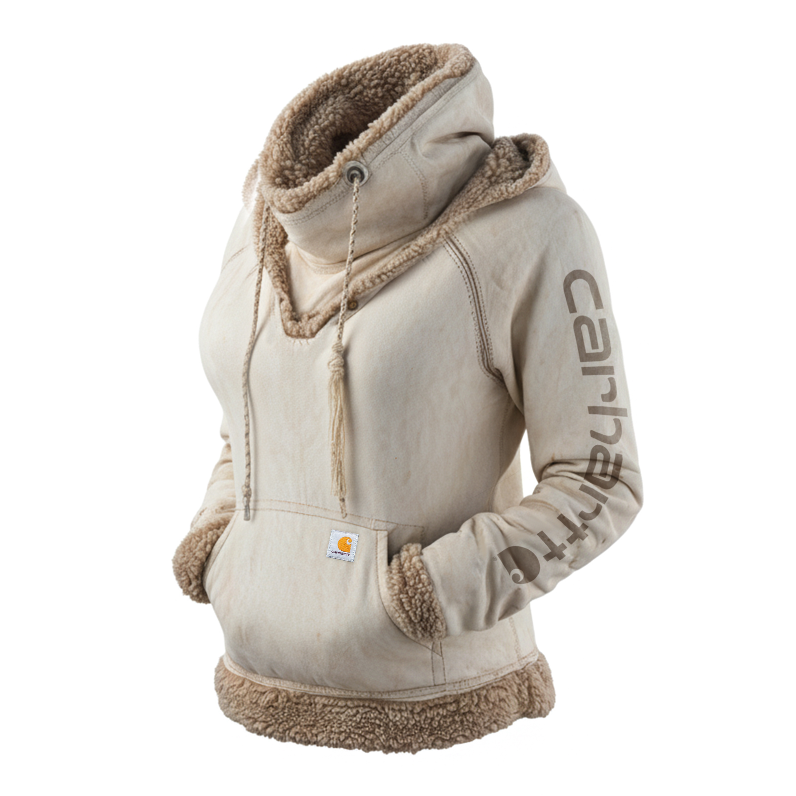 Women's Retro Suede Thickened Warm Pile Collar Hooded Sweatshirt