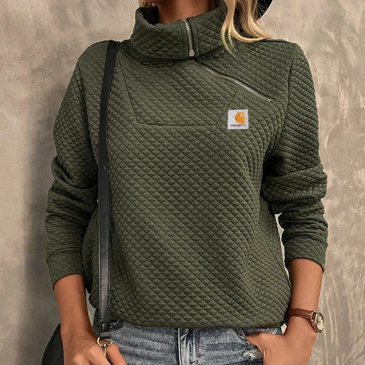 Diamond Pattern Asymmetric Sweatshirt