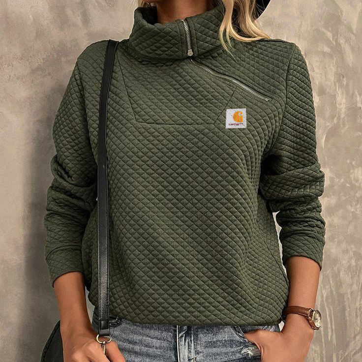 Diamond Pattern Asymmetric Sweatshirt