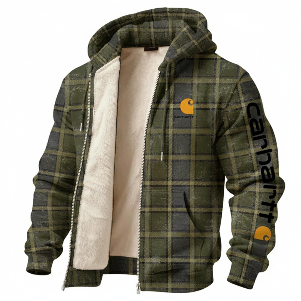 Men's Vintage Avant-Garde Full Pattern Of Stamps Full Zip Long Sleeve Hoodie Jacket