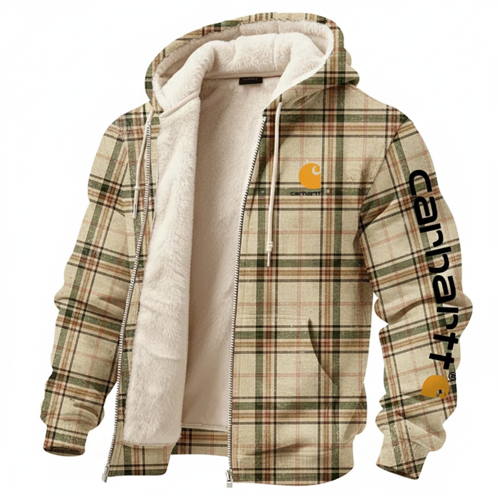 Men's Vintage Avant-Garde Full Pattern Of Stamps Full Zip Long Sleeve Hoodie Jacket