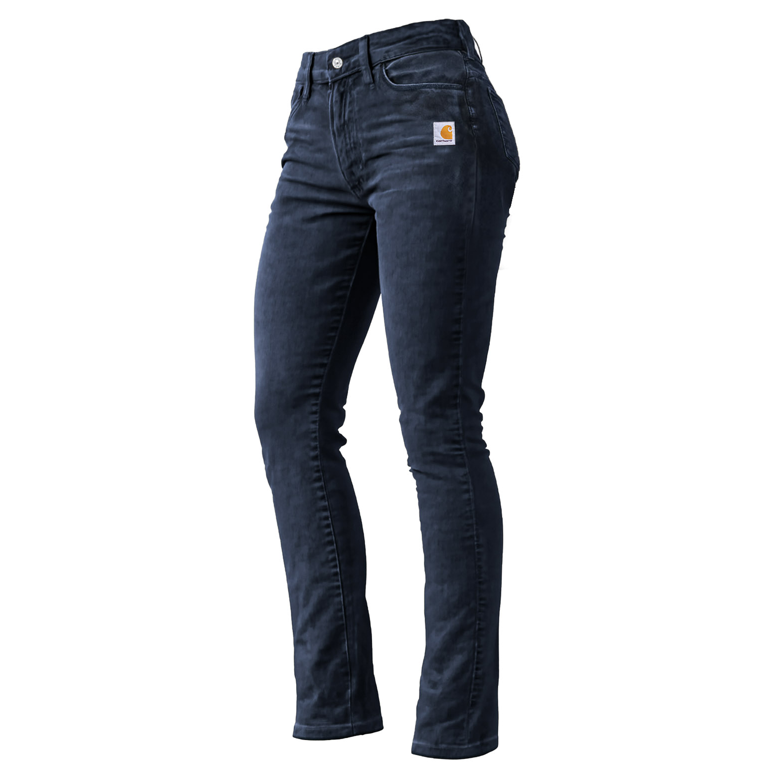 Women's Vintage Brown Distressed Washed Pocket Stretch Skinny Pants Trousers