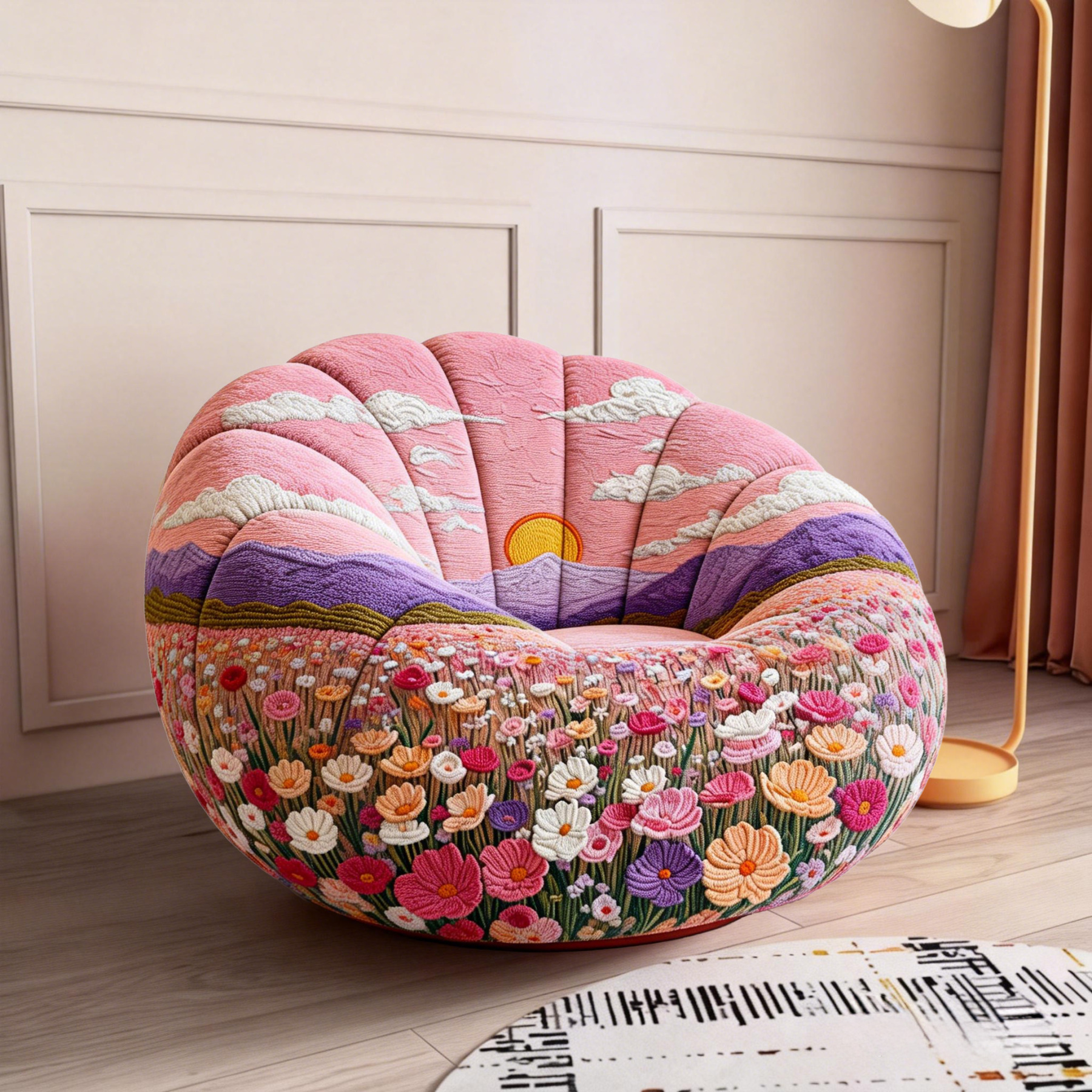 【Star River Dream】Van Gogh Tribute Series: Italian Trendy Artistic Single Chair with Big Toes