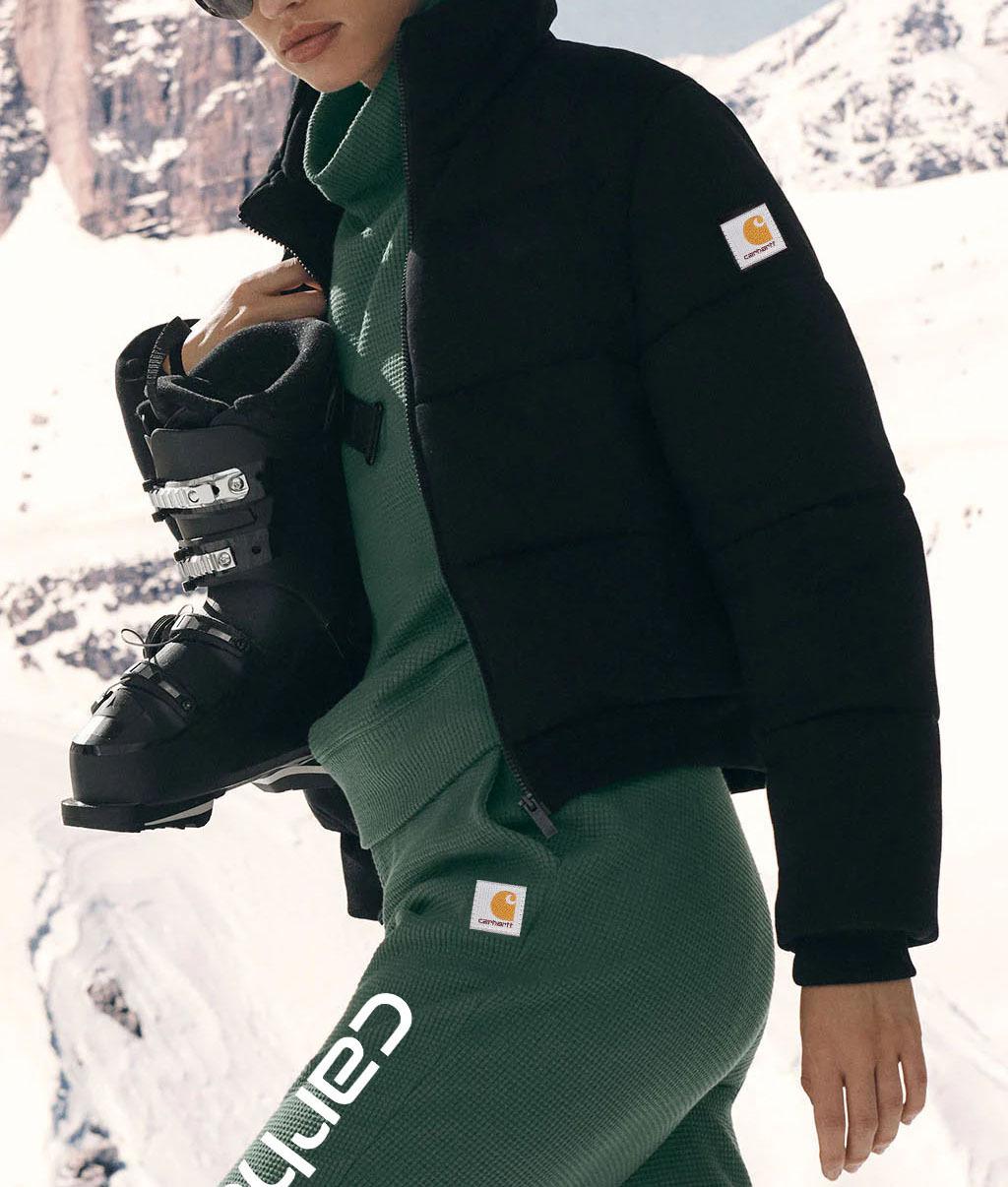 Outdoor insulated waffle knit fleece winter jogger pants