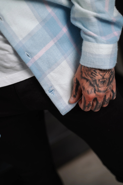 [Copy]Casual Monochrome Plaid Flannel Button-Up Long Sleeve Shirt