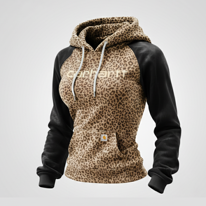 Comfort Casual Color-Block Pullover Fleece texture Hoodie