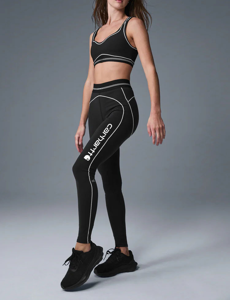 Athleisure contouring piping details gym workout leggings