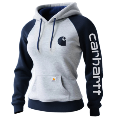 Retro Western Style Women's Raglan Sleeve Contrast Color Stitching 1 Hooded Sweatshirt