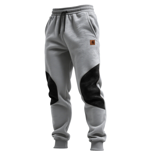 Men's contrast color stitching elastic waist drawstring trousers