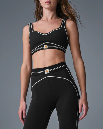 Athleisure contouring piping details gym workout leggings