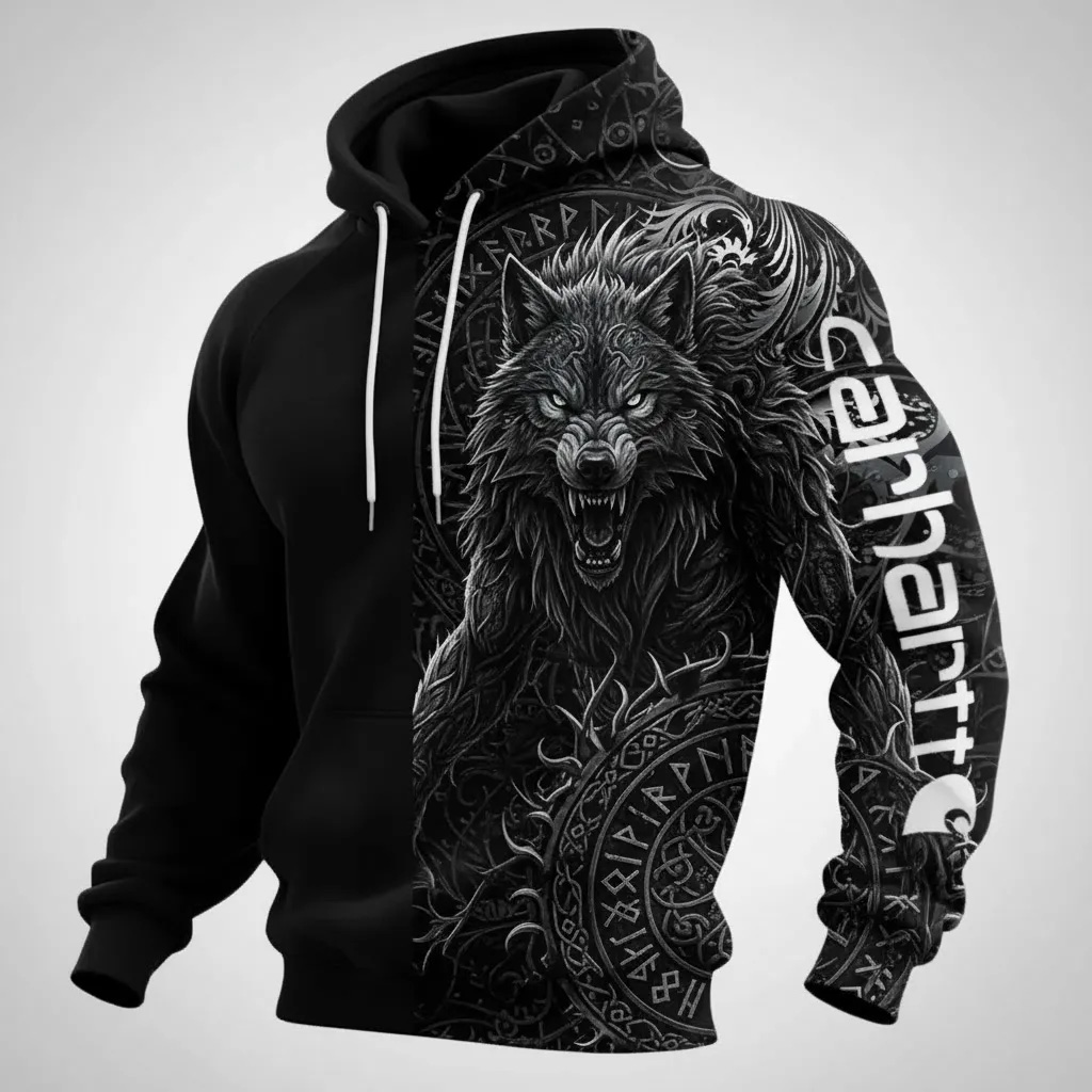 Vip men's effect loose casual Long sleeve hooded sweatshirt