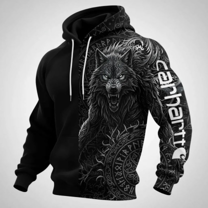 Vip men's effect loose casual Long sleeve hooded sweatshirt