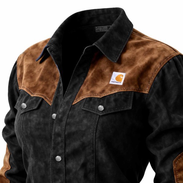 Women's Vintage Suede Black and Brown Elbow Patches Work Jacket