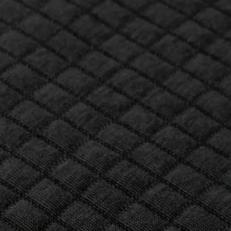 Women's Vintage Black Waffle Quilted Plaid Elastic Drawstring Jogging Sweatpants