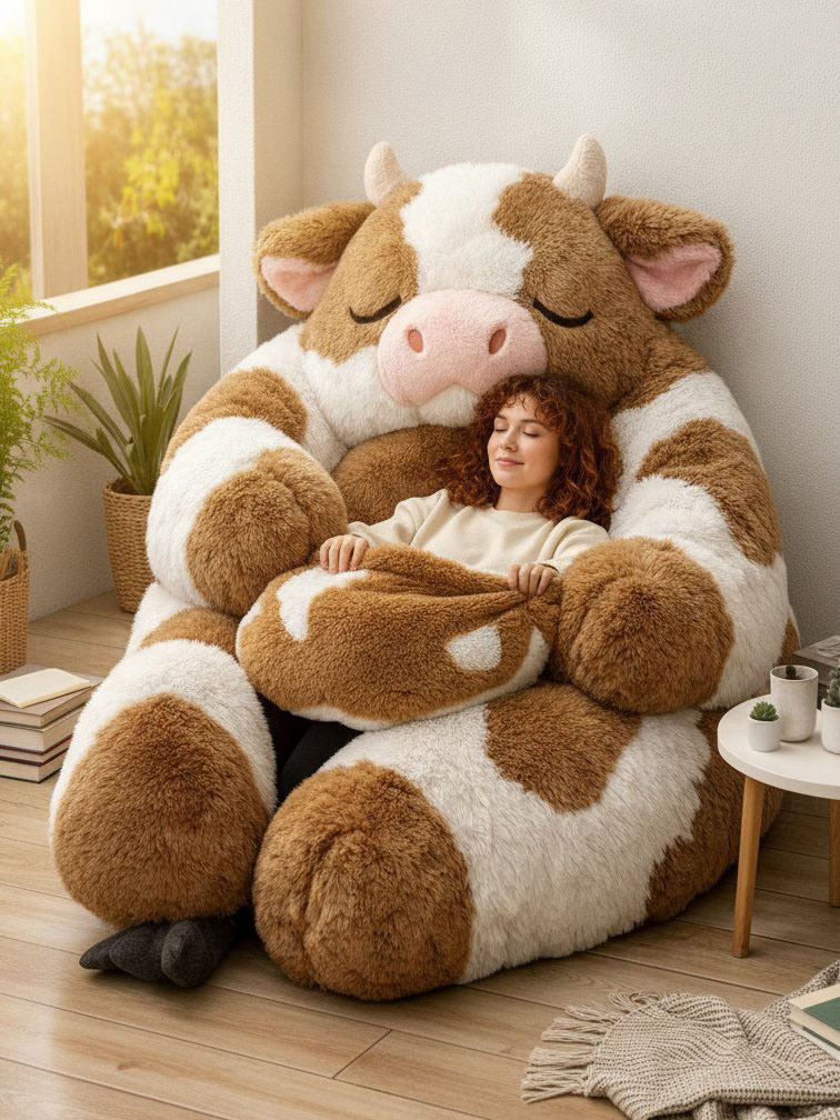 Playful Oversized Animal Character Warm Fleece Wearable Sleeping Bag