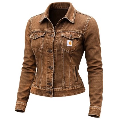 Women's Vintage Western Cowboy Multi-Pocket Distressed Lapel Outdoor Jacket