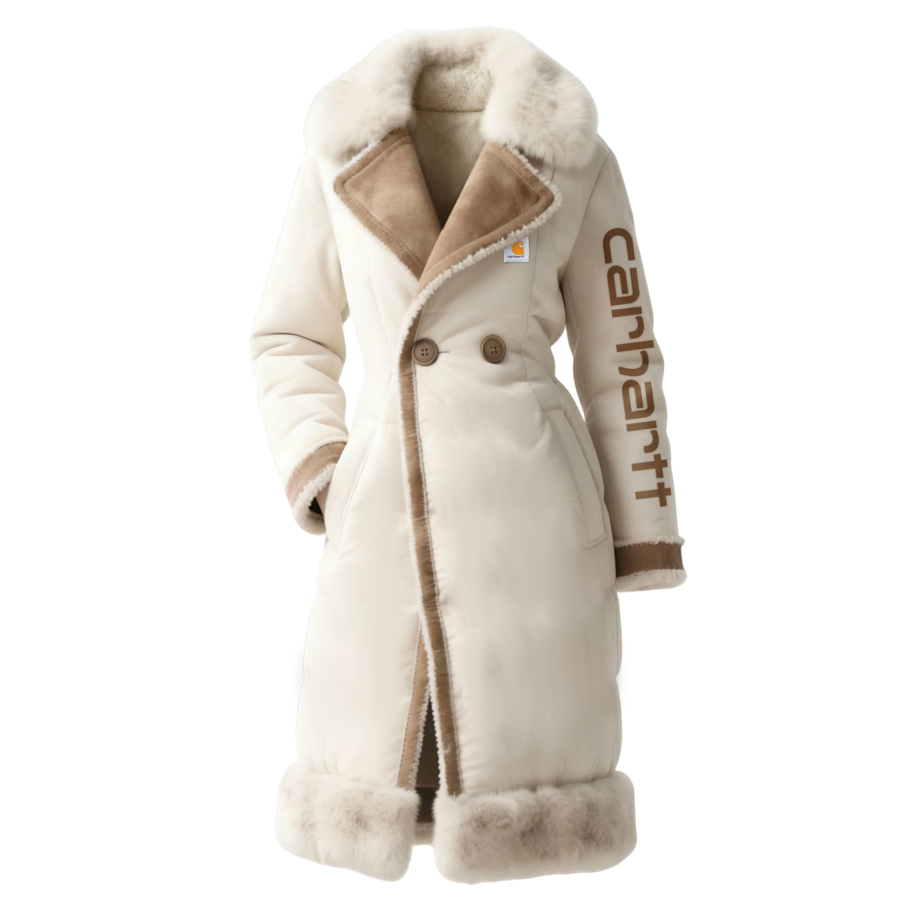 Women's Retro Thick Fur Collar Long Coat