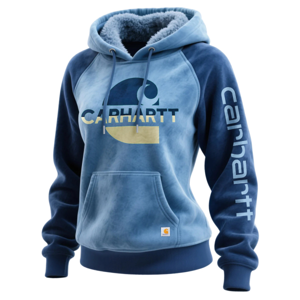 Western Style Women's Hooded Sweatshirt with Fur Collar