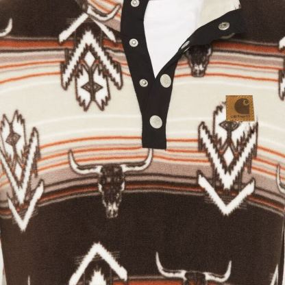 Vintage western aesthetic tribal print winter warm quarter snap fleece sweatshirt