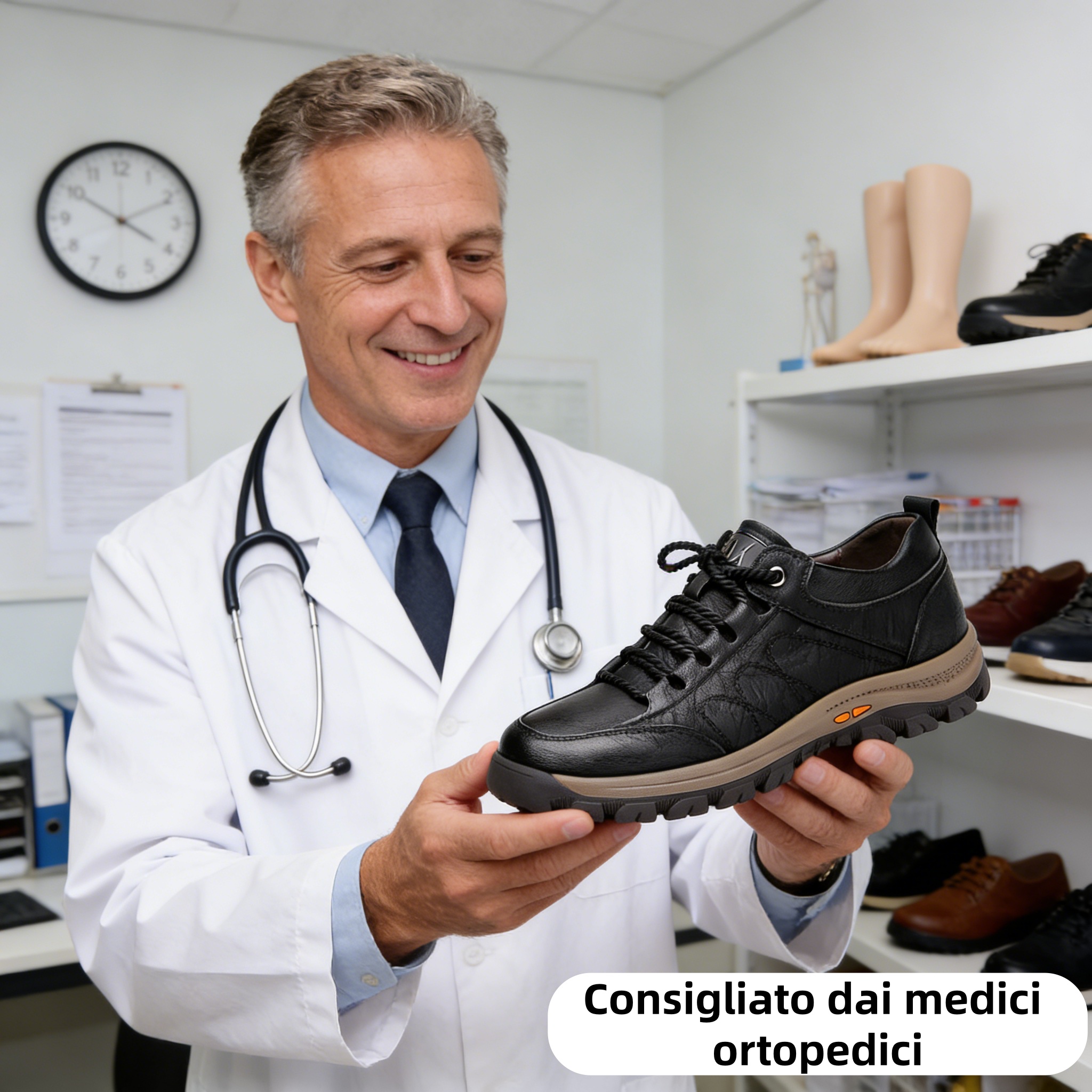 🎉 Sconto del 67% oggi, l'offerta termina presto! 🐂 Scarpe ortopediche da uomo, realizzate in vera pelle italiana 👞 Alleviano il dolore ✅ Camminata confortevole