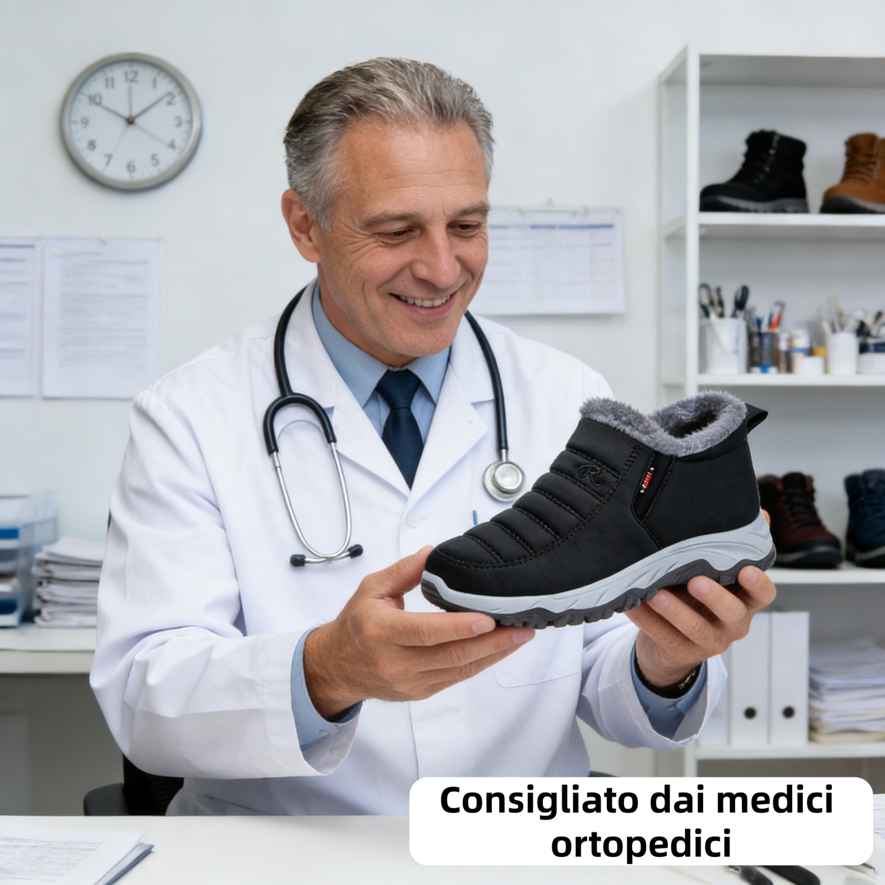 🔥Sconto del 67% oggi - Non perderlo!⏰Scarpa ortopedica invernale ergonomica per dolori a piedi, ginocchia e schiena - Unisex