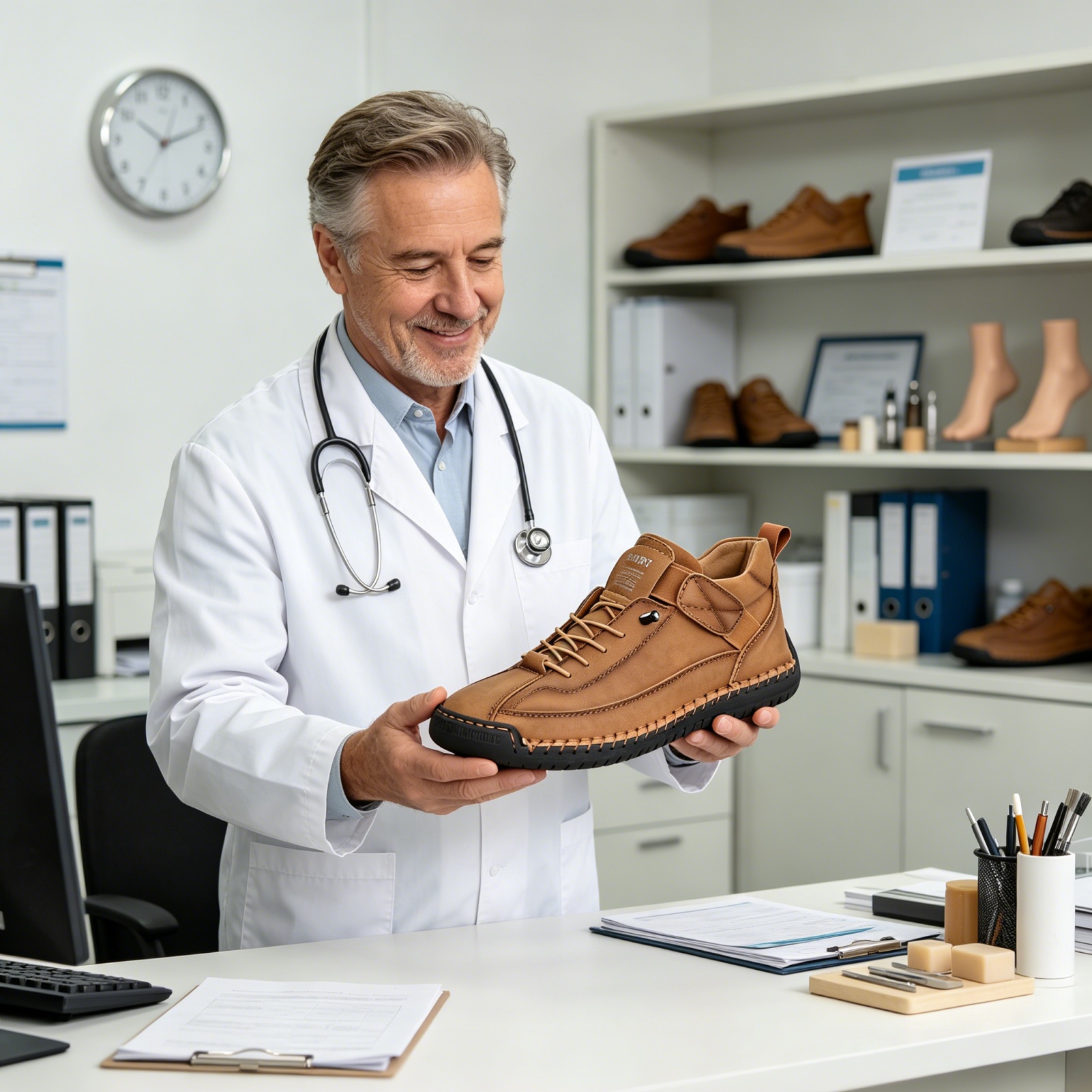 ⏰ Sconto del 70% oggi - Non perderlo! 🐂 Scarpe ortopediche in pelle italiana cucite a mano con supporto dell'arco plantare ✅ Morbide e comode, offrono un comfort immediato.