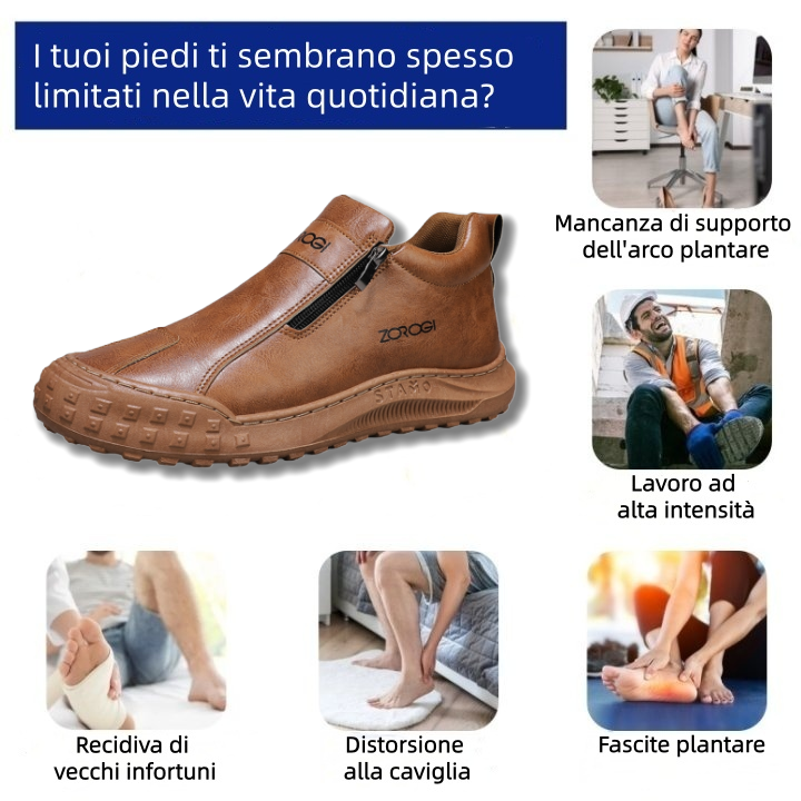 🔥 Sconto del 67% oggi - Non perderlo! 🐂 Scarpe ortopediche in pelle italiana cucite a mano con supporto dell'arco plantare ✅ Morbide e comode, offrono un comfort immediato.