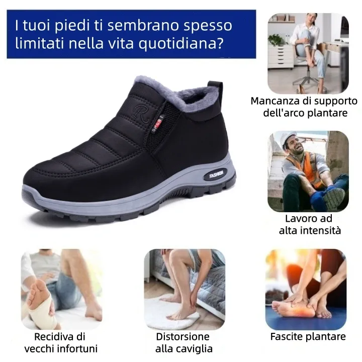 🎉Sconto del 67% oggi - Non perderlo!⏰Scarpa ortopedica invernale ergonomica per dolori a piedi, ginocchia e schiena - Unisex