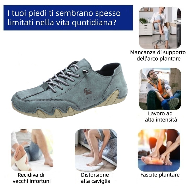 linokyr® - Scarpe ortopediche ergonomiche in pelle, impermeabili, alleviano il dolore ai piedi - unisex