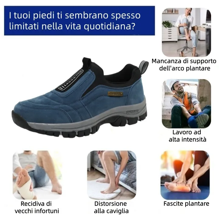Scarpe ortopediche mediche dal design ergonomico che alleviano il dolore alla schiena, alle articolazioni e alle gambe.