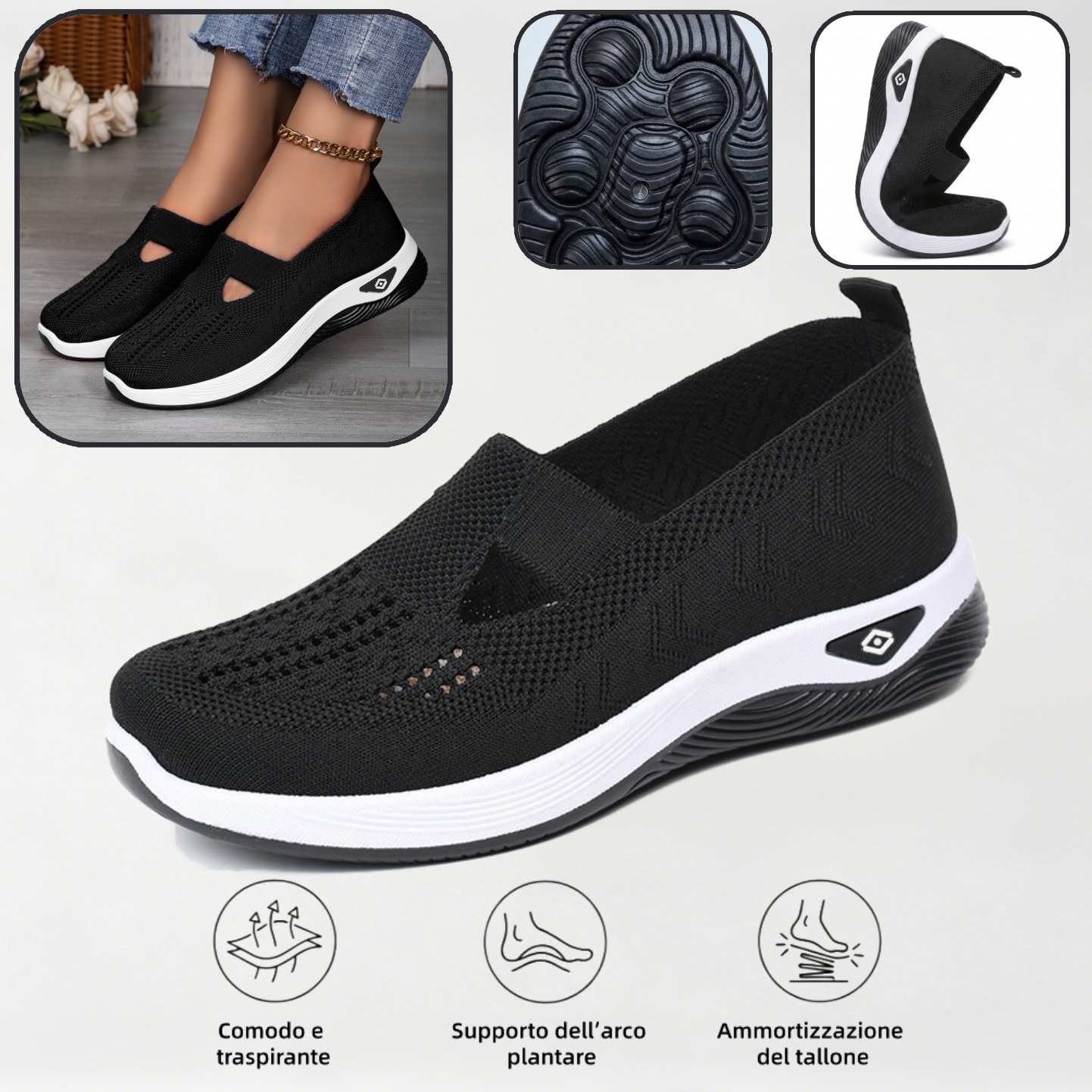 ⏰Ultimo giorno! Sconto del 70%! ✅ Scarpe ortopediche di qualità medica, appositamente progettate per problemi ai piedi, per alleviare il dolore alla schiena, alle articolazioni e ai piedi.