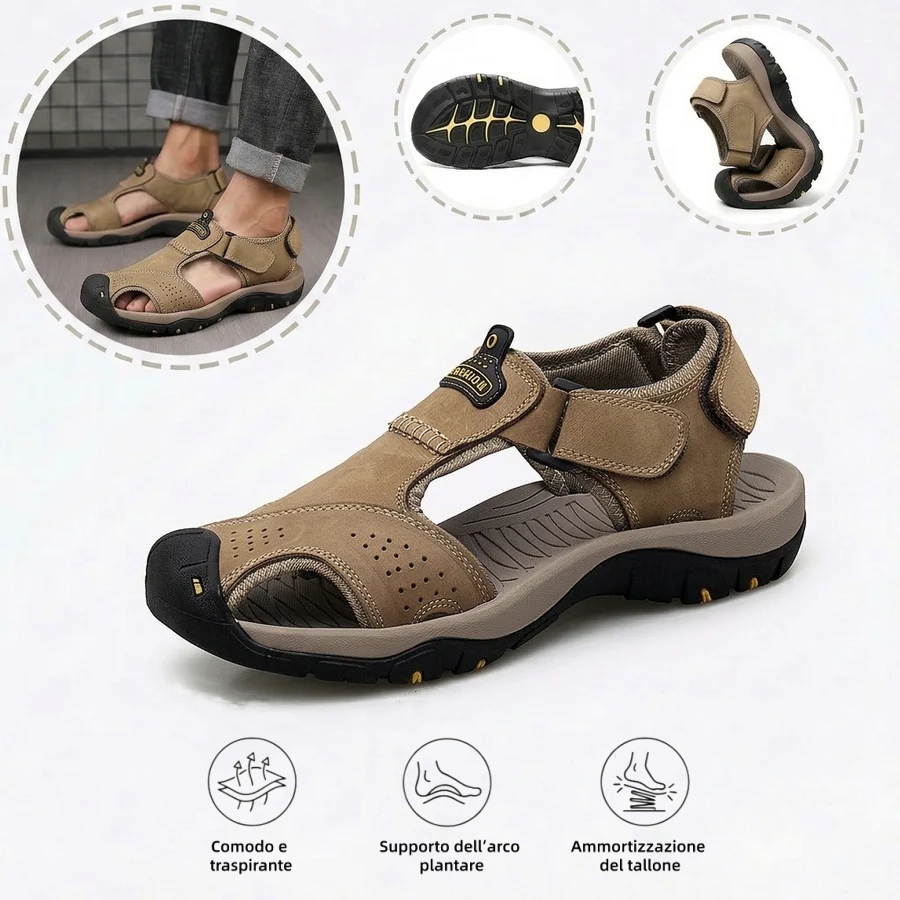 ⏰ Solo per oggi! Sconto del 70%! ✅️ Sandali di alta qualità in pelle di vitello australiana, realizzati a mano, con supporto plantare: alleviano il dolore ai piedi e hanno un design ergonomico.