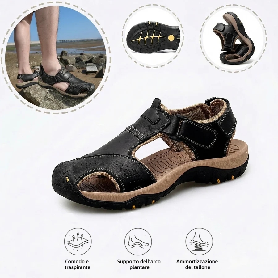 ⏰ Solo per oggi! Sconto del 70%! ✅️ Sandali di alta qualità in pelle di vitello australiana, realizzati a mano, con supporto plantare: alleviano il dolore ai piedi e hanno un design ergonomico.