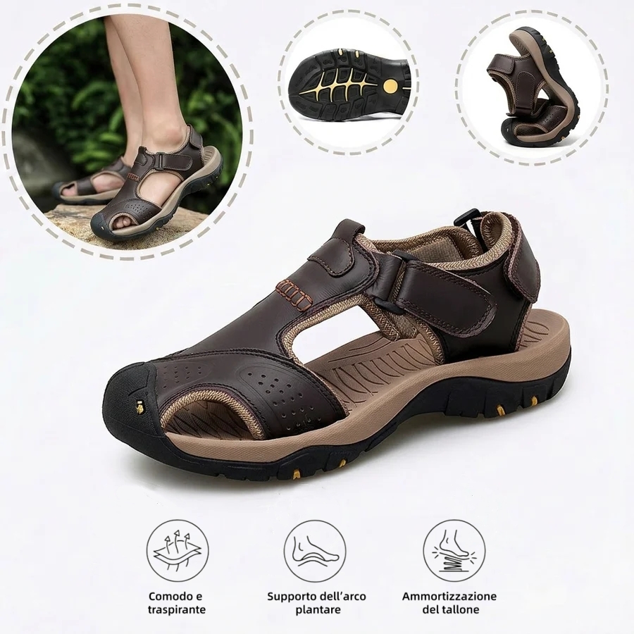 ⏰ Solo per oggi! Sconto del 70%! ✅️ Sandali di alta qualità in pelle di vitello australiana, realizzati a mano, con supporto plantare: alleviano il dolore ai piedi e hanno un design ergonomico.