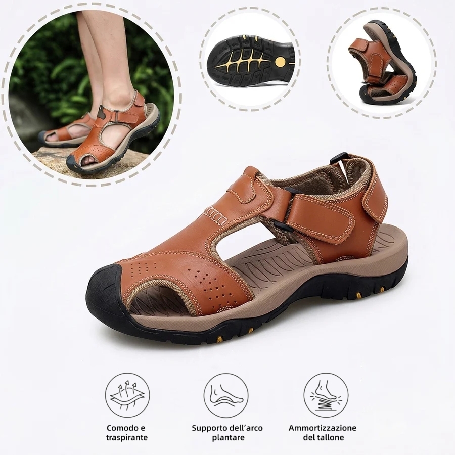 ⏰ Solo per oggi! Sconto del 70%! ✅️ Sandali di alta qualità in pelle di vitello australiana, realizzati a mano, con supporto plantare: alleviano il dolore ai piedi e hanno un design ergonomico.